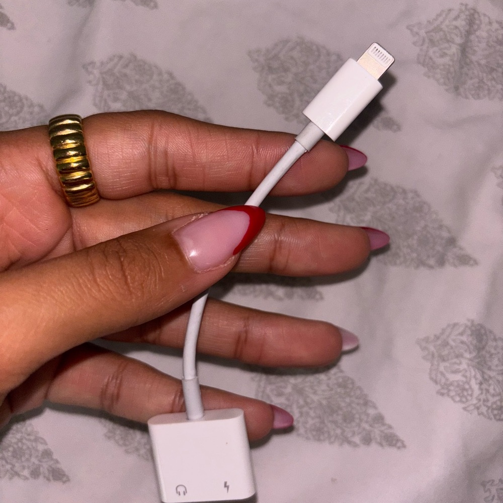 White Audio Adapter for Cell Phones